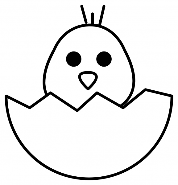 Hatching Chick Emoji coloring page image