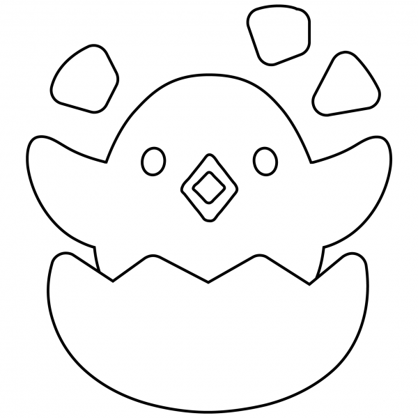 Hatching Chick Emoji coloring page image