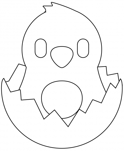 Hatching Chick Emoji coloring page image