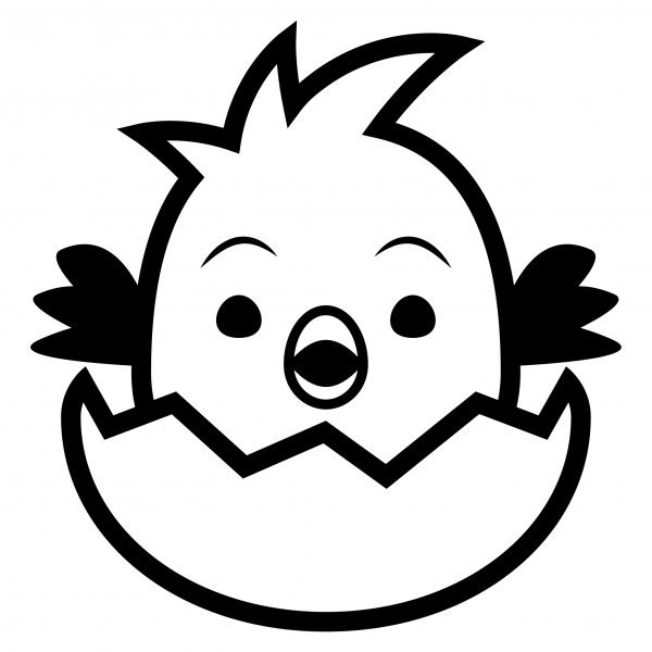 Hatching Chick Emoji coloring page image