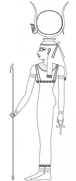 Hathor, Ancient Egyptian Goddess coloring page image
