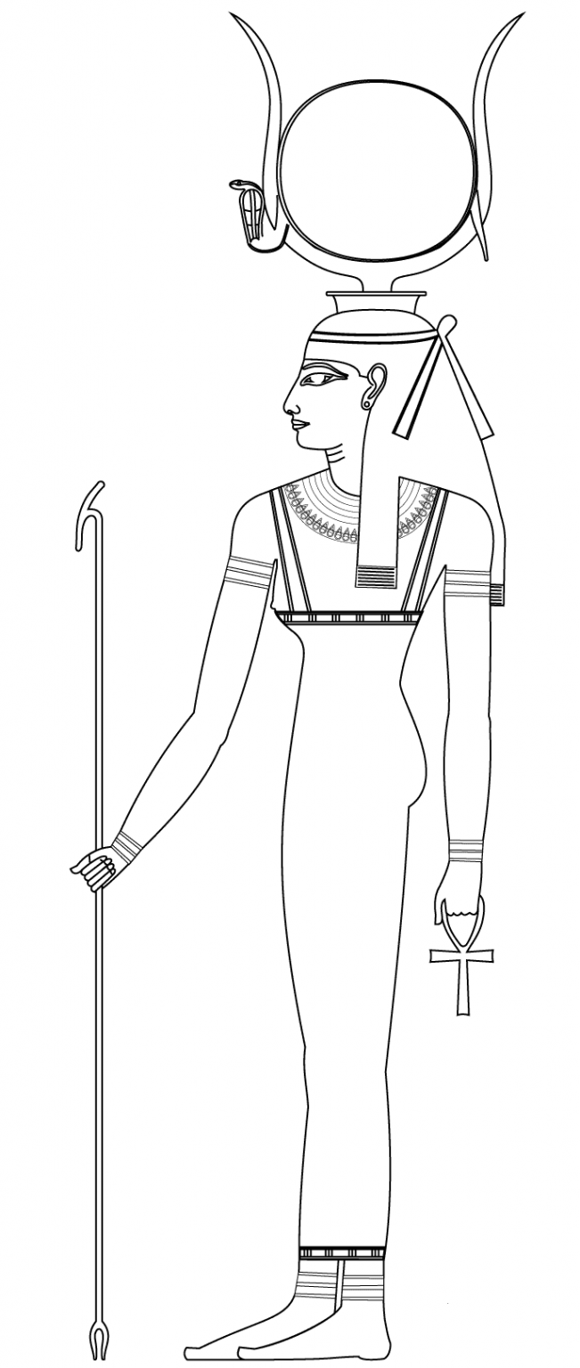 Hathor, Ancient Egyptian Goddess coloring page - ColouringPages