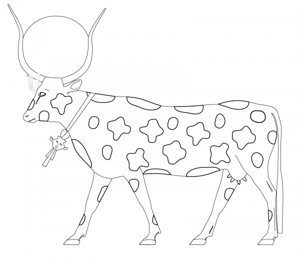 Hathor as a Cow coloring page image