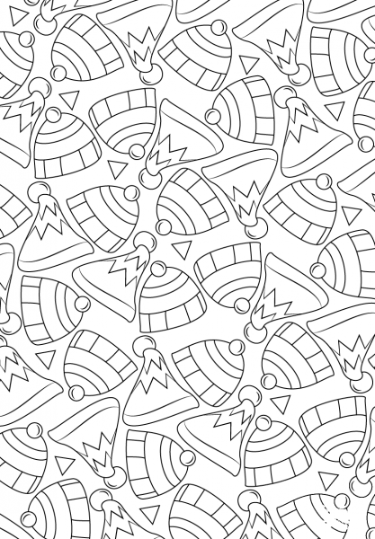 Hats Pattern coloring page image