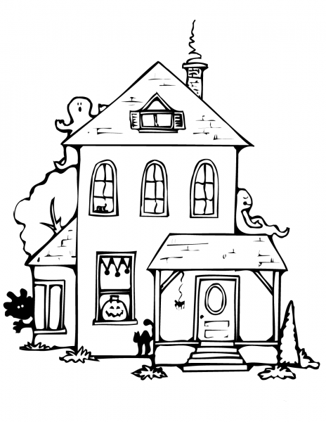 Haunted House coloring page image