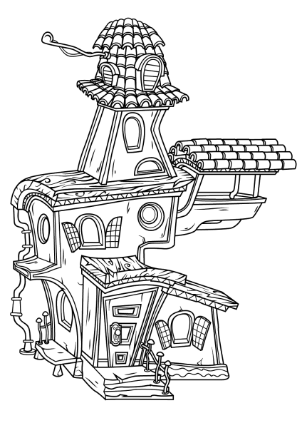 Haunted House coloring page image