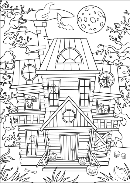 Haunted House coloring page image