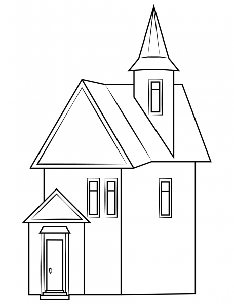Haunted House coloring page image