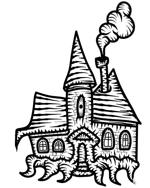 Haunted House coloring page image