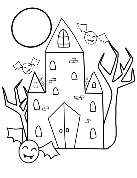 Haunted House coloring page image