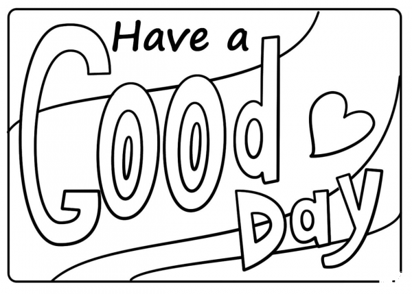 Have a Good Day – Encouraging Note coloring page image