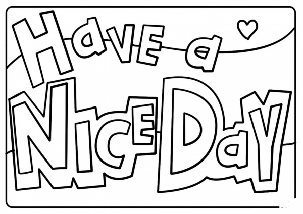 Have a Nice Day – Encouraging Note coloring page image