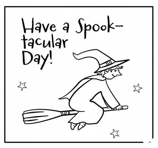 Have a Spooktacular Day – Encouraging Halloween Note coloring page image