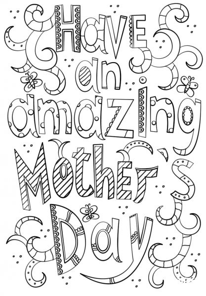 Have an Amazing Mother’s Day Doodle coloring page image