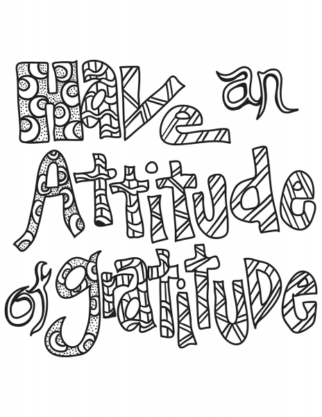Have an Attitude of Gratitude coloring page image