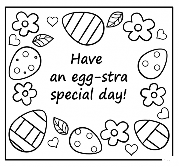 Have An Egg-Stra Special Day – Encouraging Easter Note coloring page image