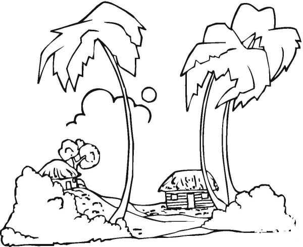 Hawaii Beaches  coloring page image