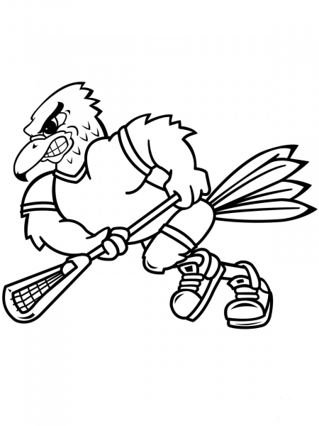 Hawk Mascot coloring page image