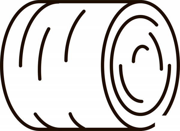 Hay roll coloring page image