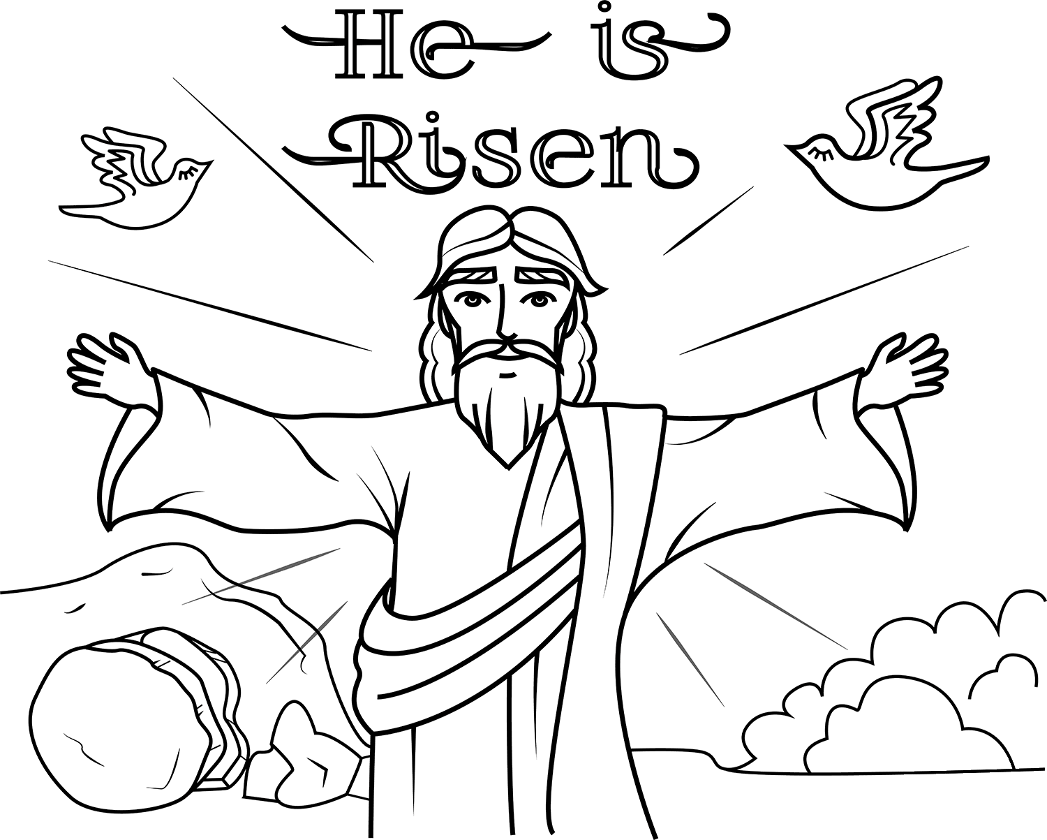 He is Risen coloring page - ColouringPages
