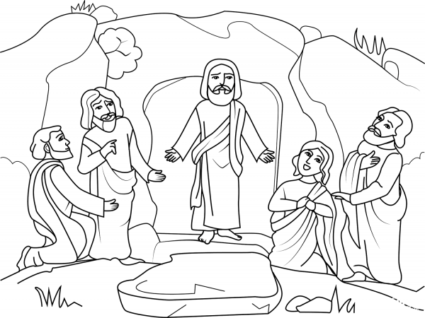 He is Risen! coloring page image