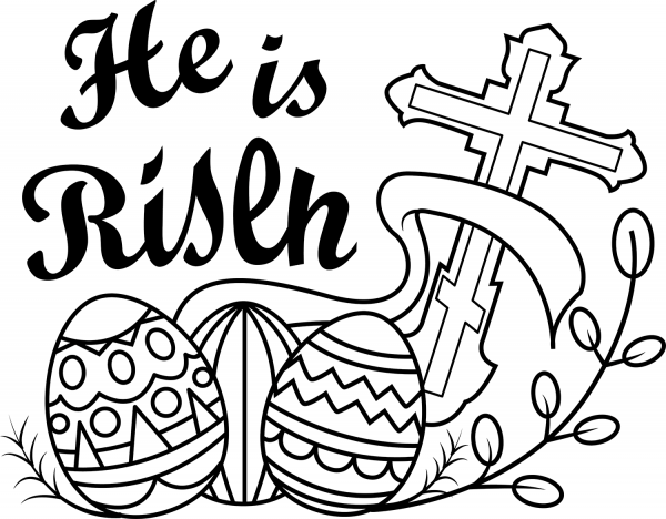 He is risen coloring page image