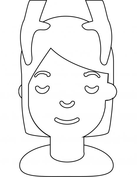 Head Massage Emoji coloring page image