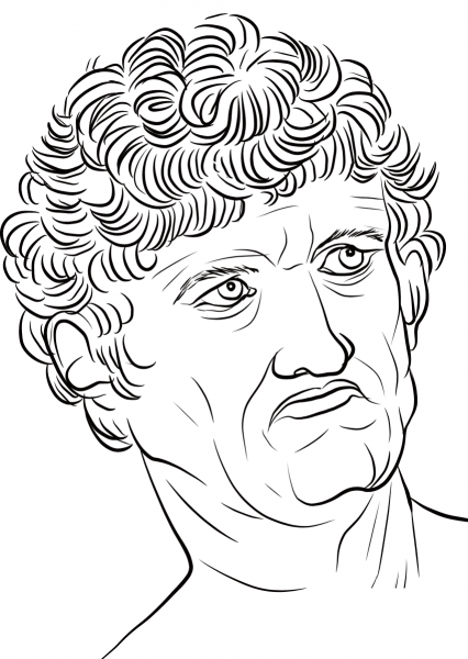 Head of a Man by Leonardo Da Vinci coloring page image