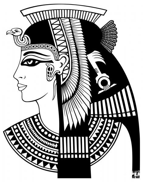 Head of Cleopatra coloring page image