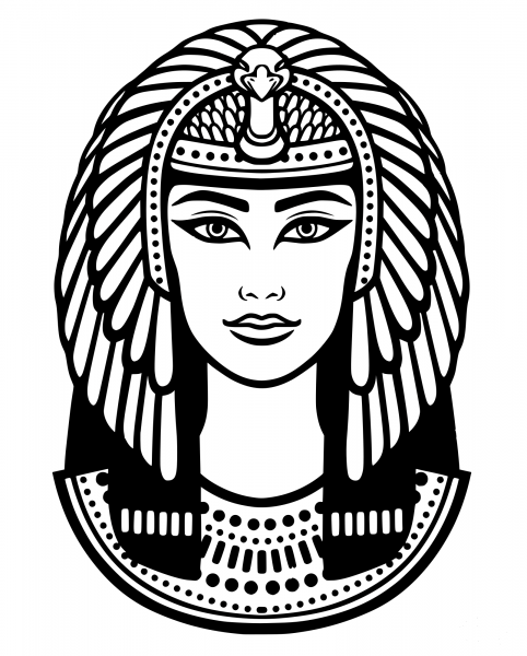 Head of Cleopatra coloring page image