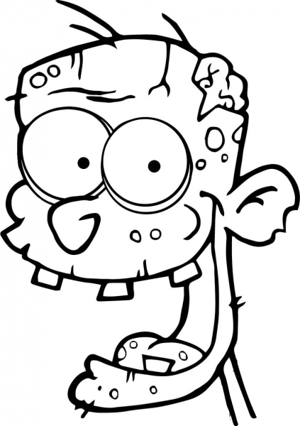 Head of Zombie coloring page image