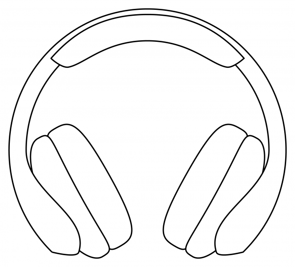 Headphone coloring page image
