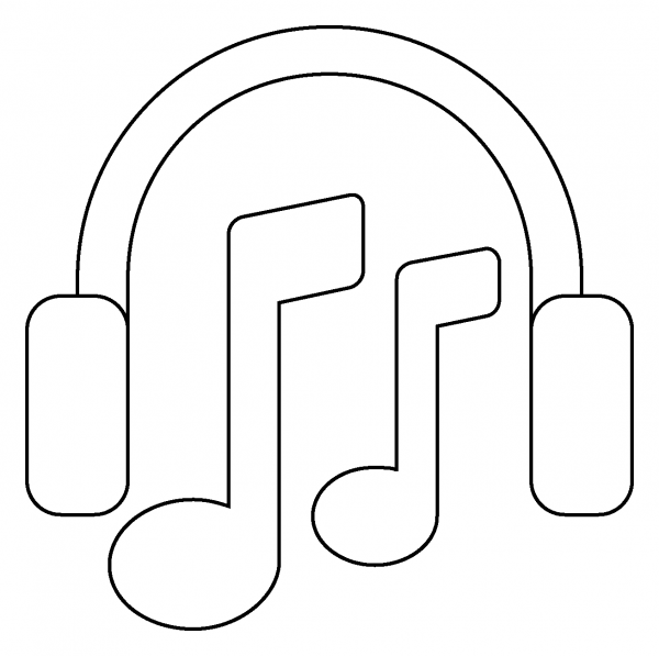 Headphone Emoji coloring page image
