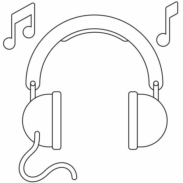 Headphone Emoji coloring page image