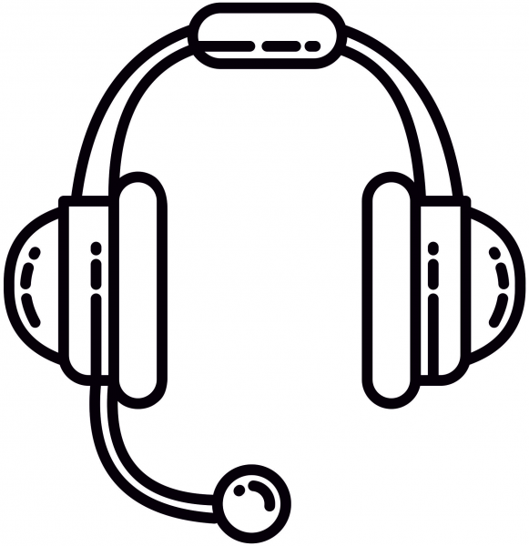 Headset coloring page image