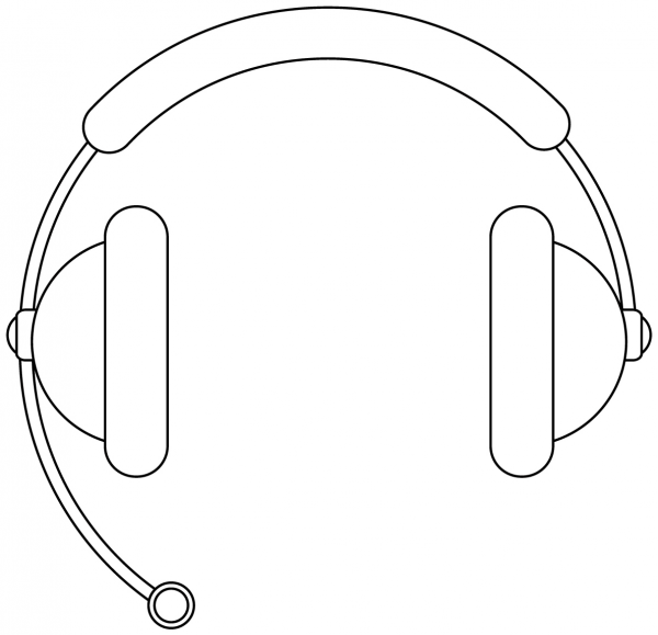 Headset coloring page image