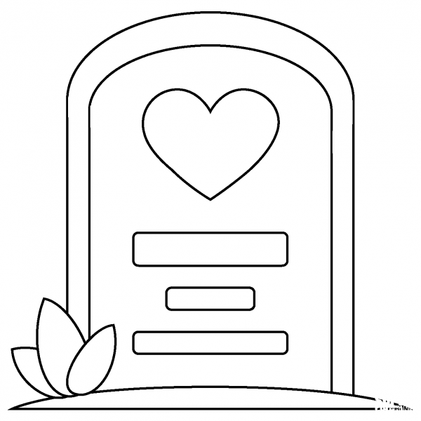 Headstone Emoji coloring page image
