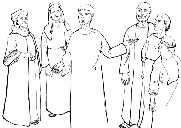 Healed Man Praising Jesus coloring page image