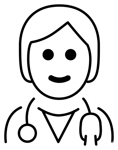 Health Worker Emoji coloring page image