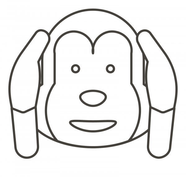 Hear No Evil Monkey coloring page image