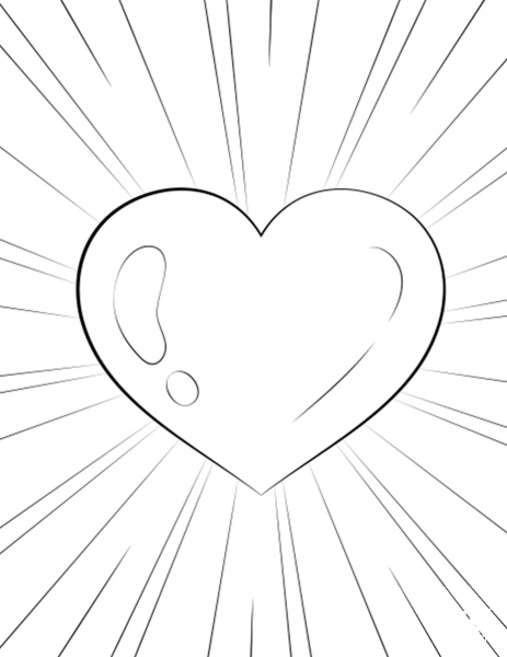 Heart coloring page image