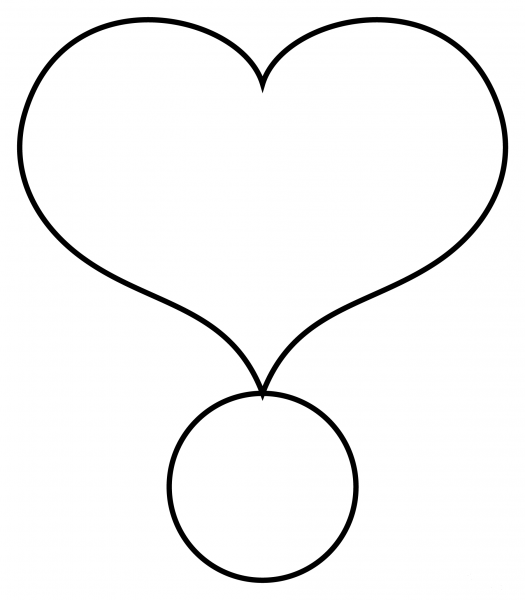 Heart Exclamation coloring page image
