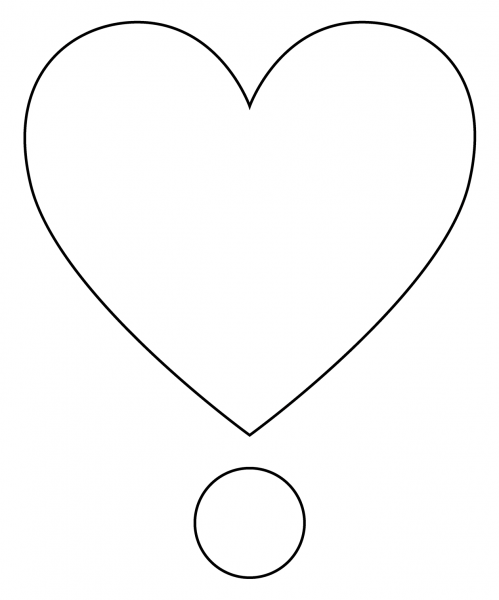 Heart Exclamation Emoji coloring page image
