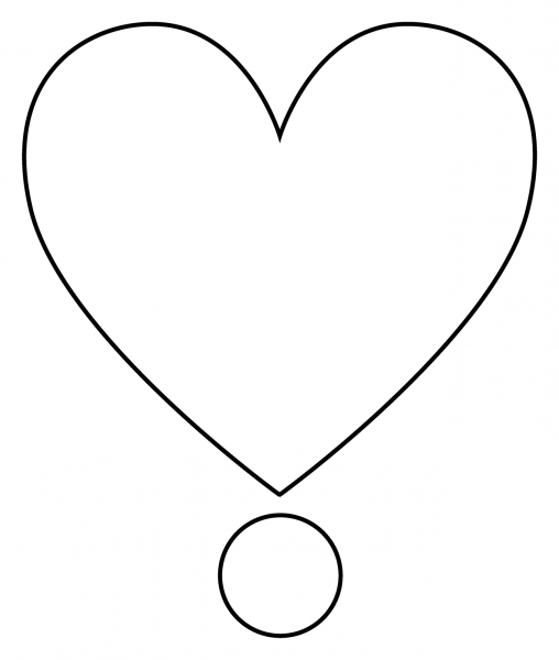 Heart Exclamation Emoji coloring page image