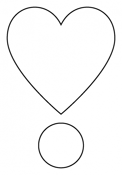 Heart Exclamation Emoji coloring page image