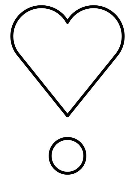 Heart Exclamation Emoji coloring page image