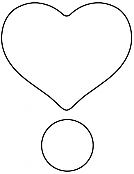 Heart Exclamation Emoji coloring page image