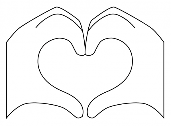 Heart Hands Emoji coloring page image
