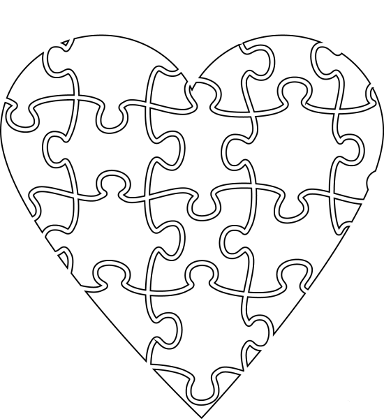 Heart Jigsaw coloring page image