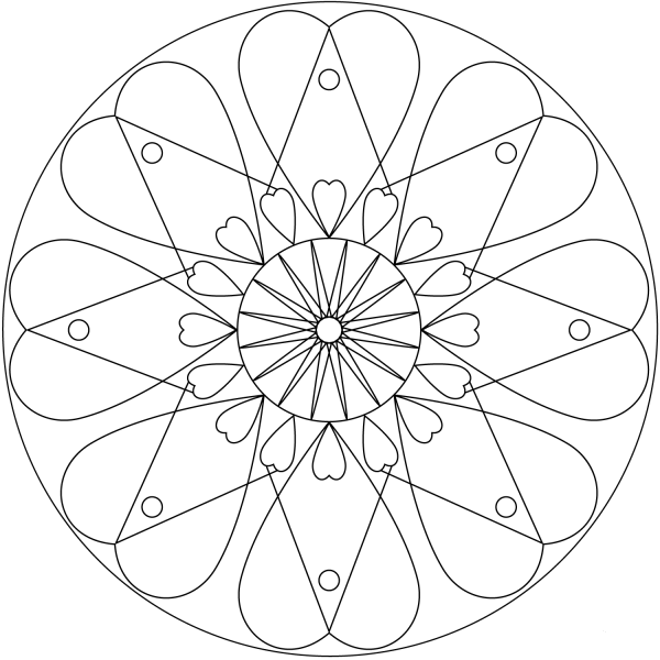 Heart Mandala coloring page image